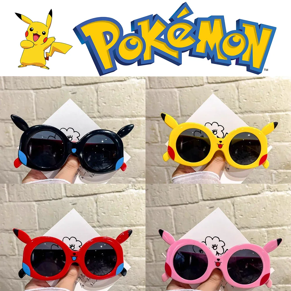 Lunettes de soleil Pokemon Pikachu, anti-éblouissement, dessin animé, pour étudiants, accessoire photo de voyage, pour cyclisme en plein air, protection solaire