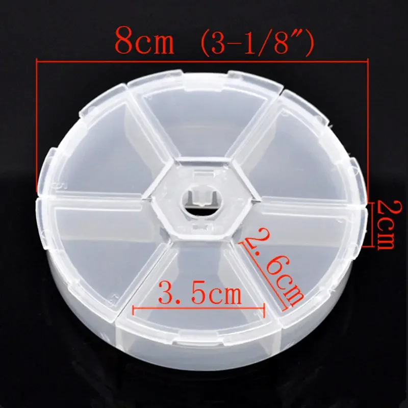 10Pcs Storage Boxes Beads Display Container Carrying Case Round Plastic Transparent 8x8x2cm