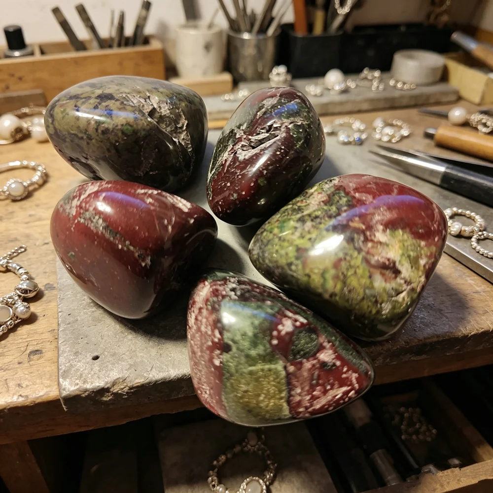 Natural Dragon Bloodstone for Jewelry Making Tumbled Stones Crystal Energy Reiki Healing Crystal Gemstones Home Decoration Stone