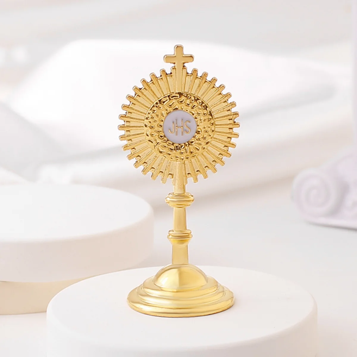 5Color Exquisite Mini Catholic JHS Metal Ornament - Jesus Communion Car/Home/Office Decor - Religious Christianity Jewelry Gift