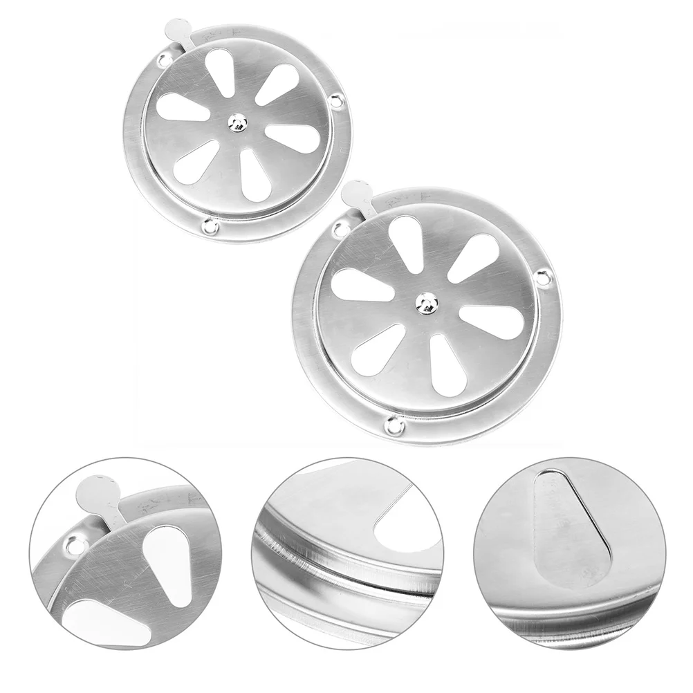 

2Pcs Stainless Steel Air Vent Covers Adjustable Rv Marine Round Vent Grille Louvered Ventilation Cover for Boat Yacht Shed