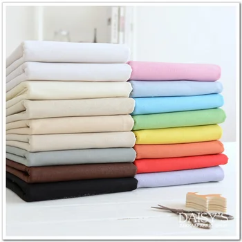 Tela de lino y algodón liso de 0,5 m, tela de Color sólido, lino hecho a mano, ropa DIY, ropa de lino, Color bordado para niños