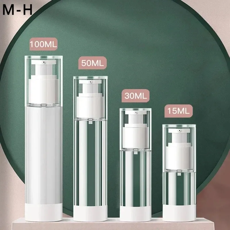 

15ml 30ml 50ml Clear Airless Empty Cosmetic Cream Pump Bottle Refillable Cream Gel Lotion Dispenser Travel Size Dispenser Makeup