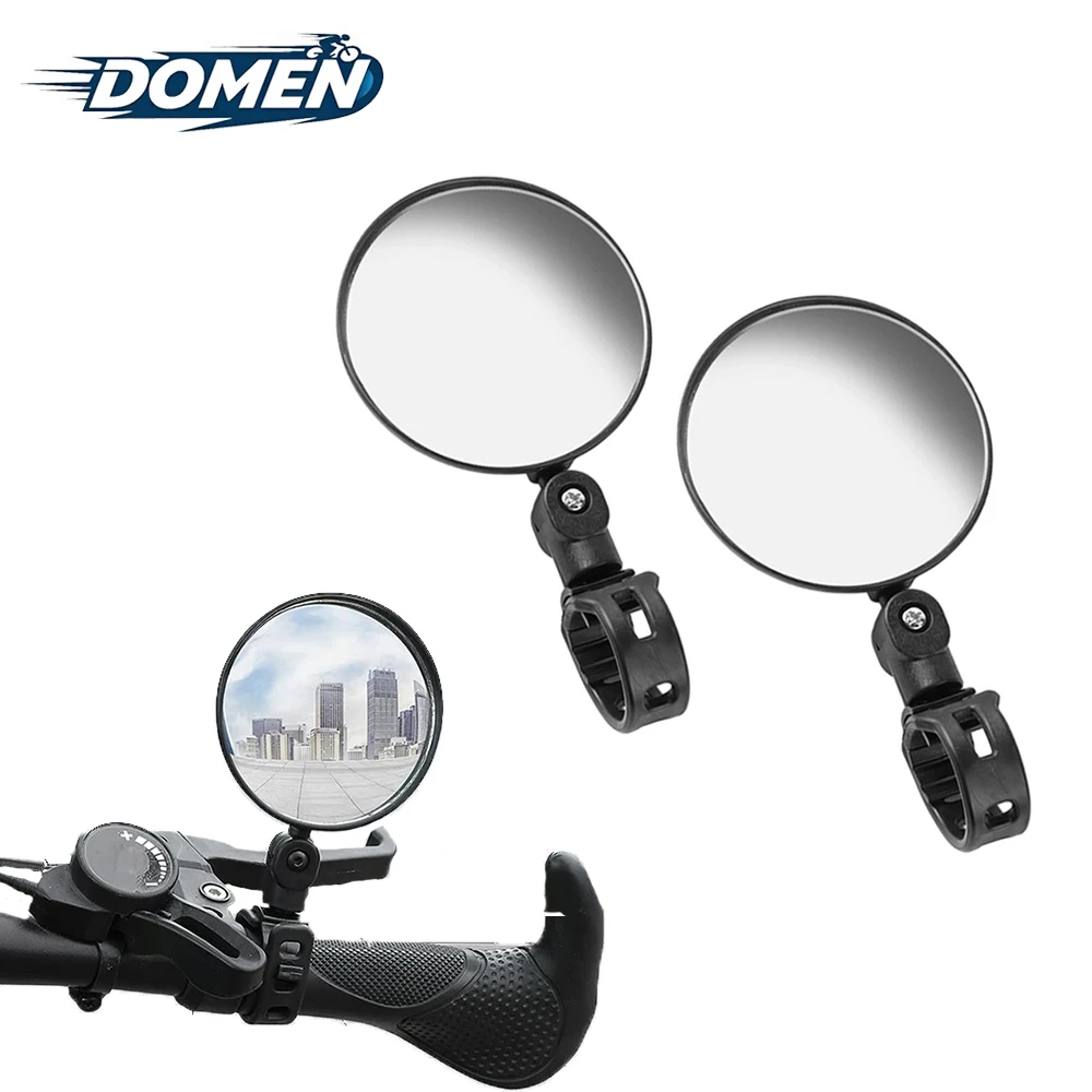 Espelhos retrovisores para guidão de bicicleta DOMEN 360 °   Espelhos retrovisores para ciclismo, ângulo amplo ajustável giratório, acessórios para bicicletas