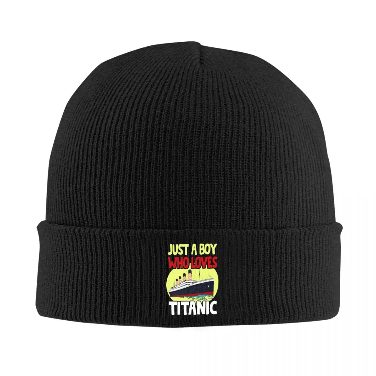 

Just A Boy Who Loves Titanic Knitted Bonnet Caps Fashion Keep Warm Hats