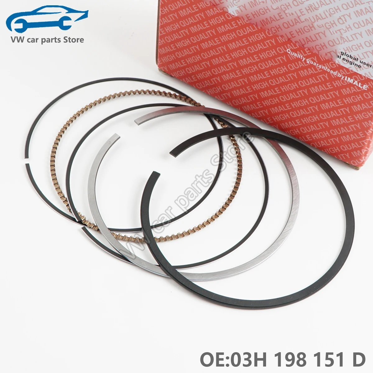 

6x Piston Rings Set New Version OE 03H198151D Genuine for VW Passat CC Touareg Cayenne 3.6L 3598CC V6 Naturally Aspirated Engine