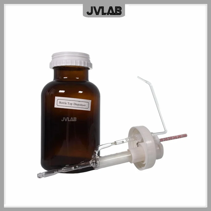 Adjustable Glass Dispenser Semi-automatic Liquid Glass Bottle Top Dispenser 0.1-10ml with Brown Bottle 500ml 1000ml Pack of 1/PK