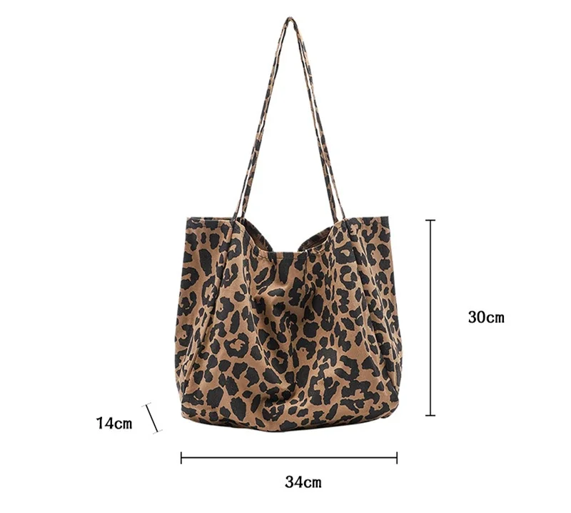 Big Capacity Fabric Top-handle Tote Bag Female Teenager Fashion Student Animal Pattern Soft Open Handbag Shopping Shopper Bag