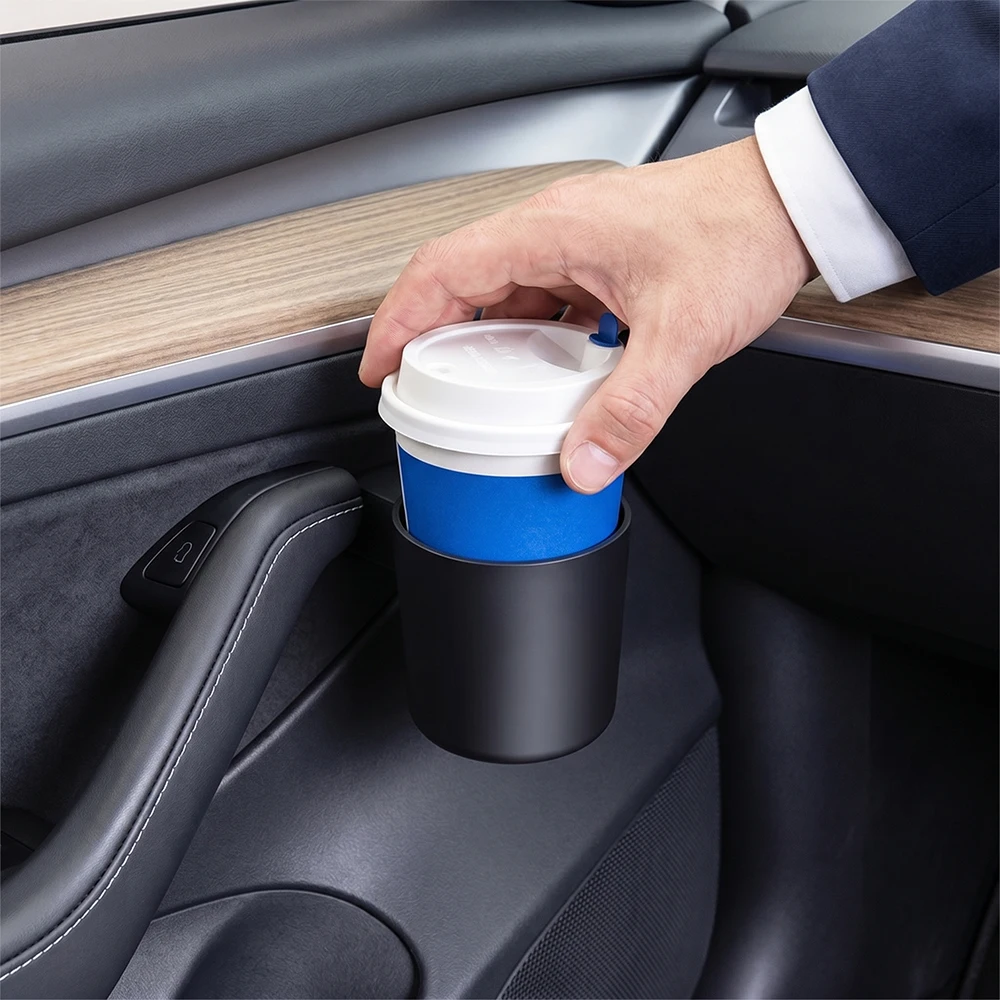 Door Cup Holder Storage Box for Tesla Model 3 2017-2023 Model Y 2021-2023 Door Bracket Drink Holder Cup Organiser Car Accessorie view 4