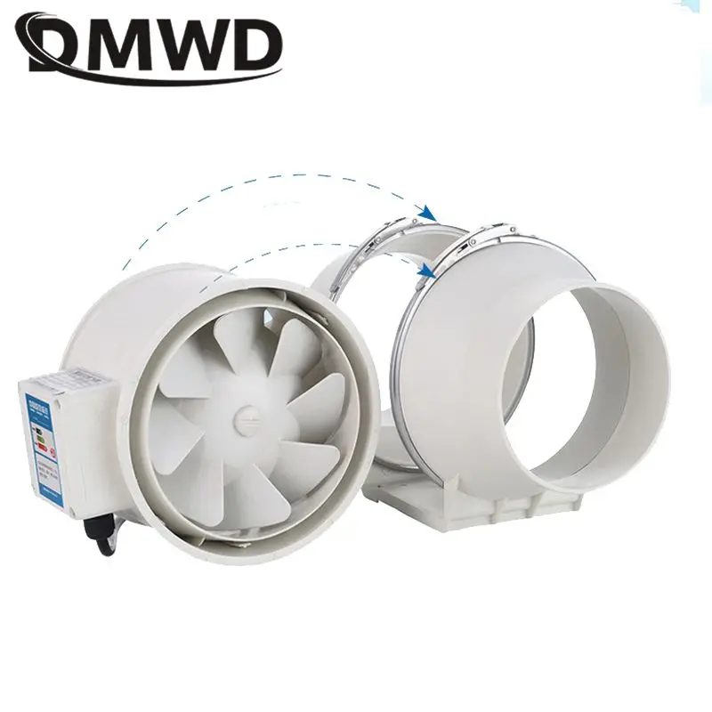 Ventilador de duto poderoso de 4/6/8 polegadas, extrator turbo, purificador de ar mudo, equipamento de ventilação doméstica, exaustor ipx2 110v220v