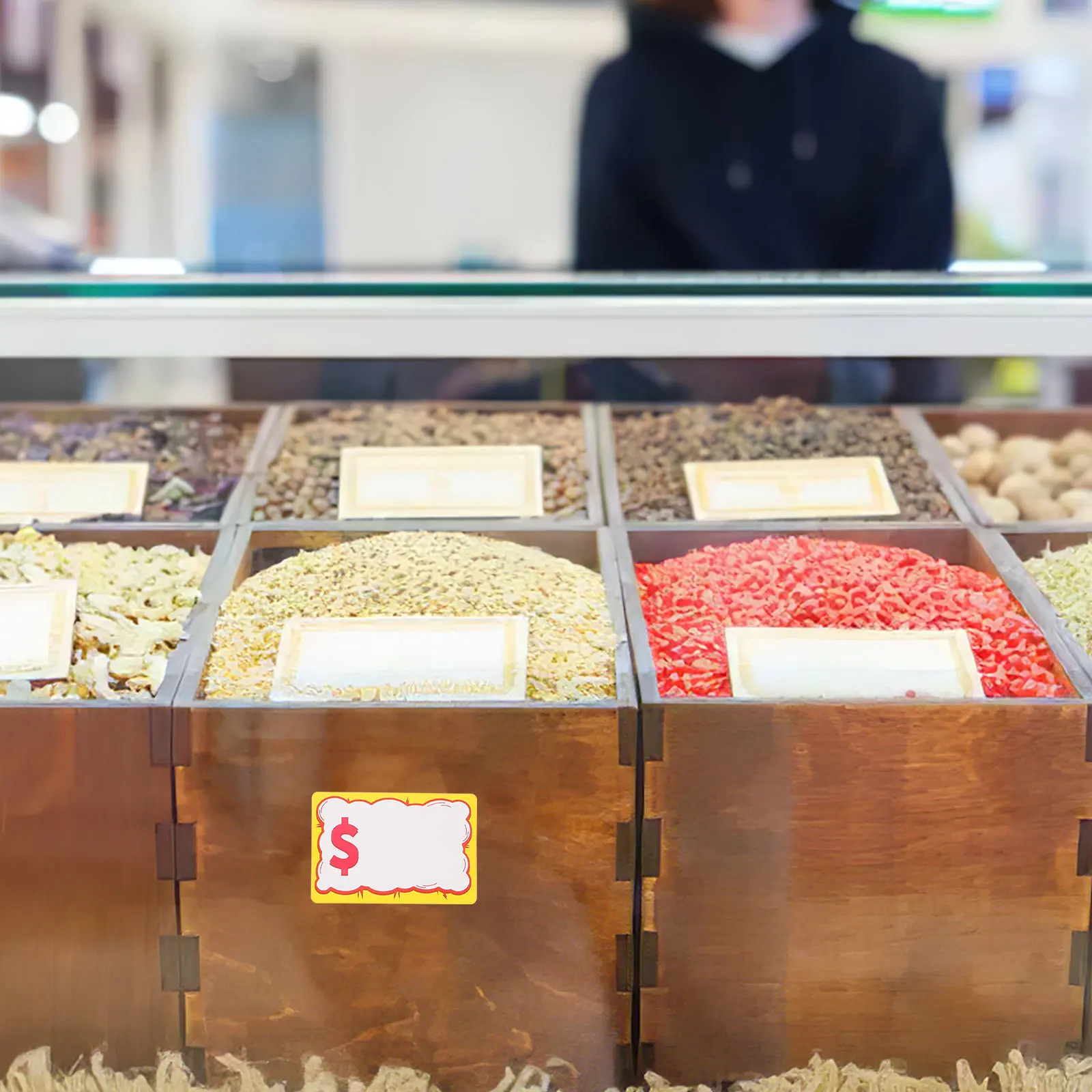 600 قطعة من ملصقات بطاقات الأسعار الفلورية اللاصقة القابلة للإزالة، لافتات بيع للتجزئة، مستلزمات السوبر ماركت، بطاقات تخفيضات للمتاجر