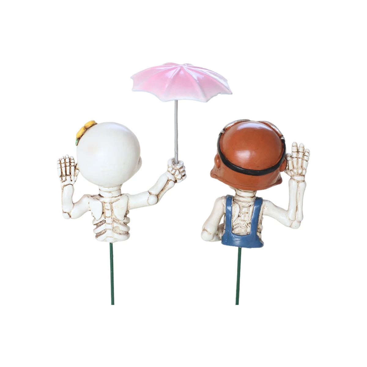 2 Umbrella Skeleton Plug ins, Fun Halloween Garden Bonsai Plug ins, Garden Decoration Floor Plug ins, Handmade Resin Crafts