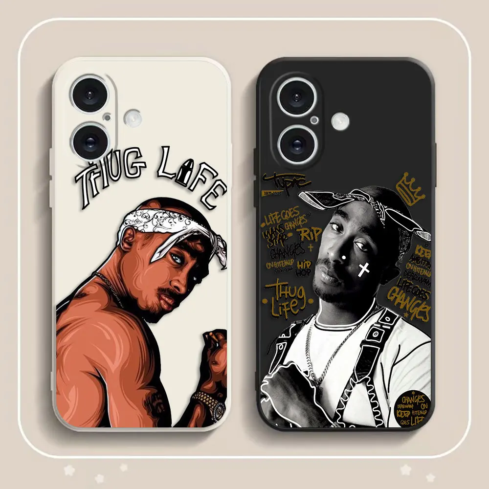 

Rapper Singer 2pac Tupac Custom Photo Phone Case For iphone Apple 16 16E 15 14 13 12 11 X XS XR 8 7 PRO MAX PLUS Silicone Case
