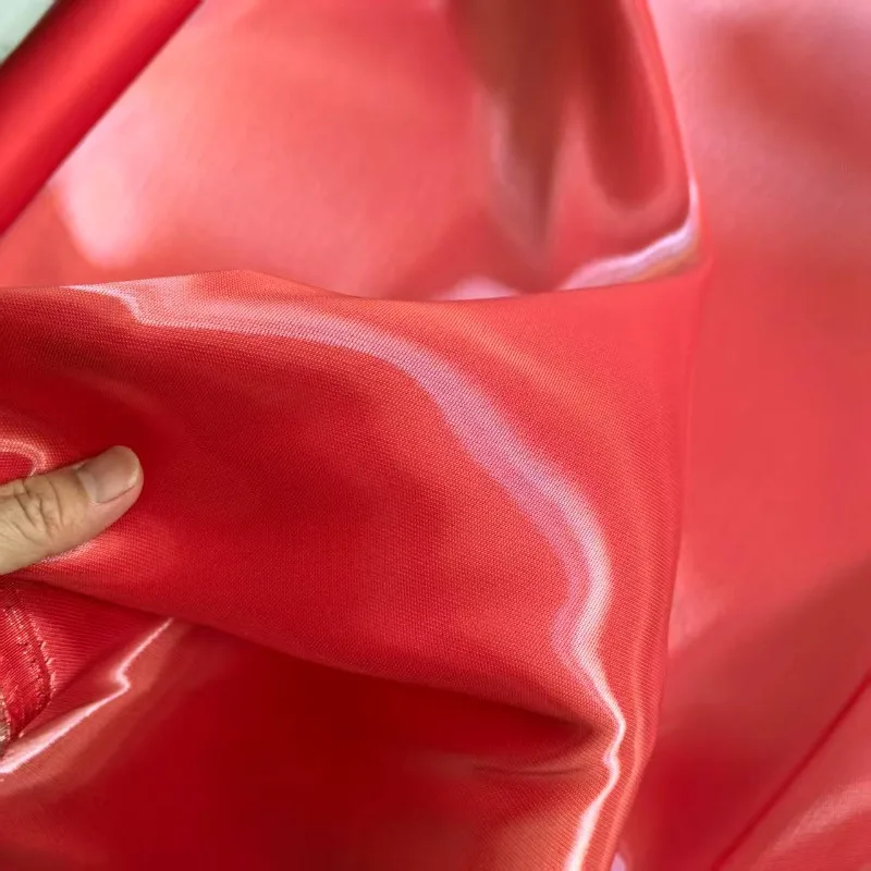 

50X142cm New High Quality Crystal Silk Satin Strong Reflective Shiny Garment Fabric Jacket Trench Coat Designer Fabrics