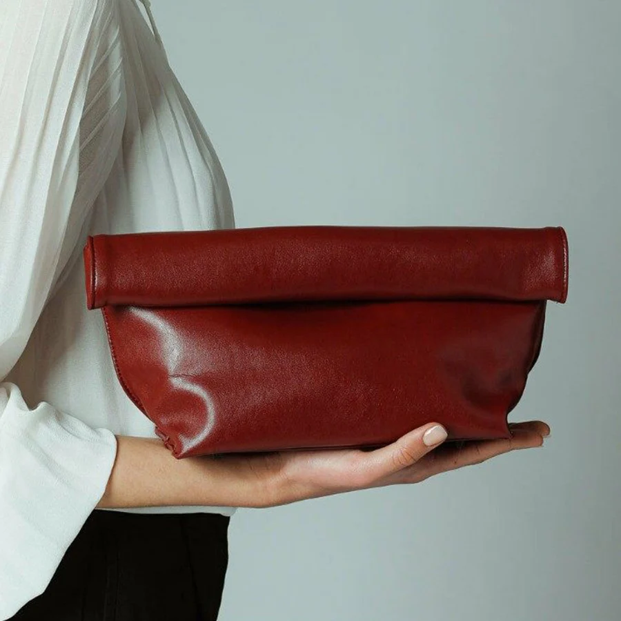 

Корейская версия женской сумки большой вместимости, новая модная сумка-конверт из искусственной кожи с закругленными краями, элегантная клатч-сумка, модная сумочка.