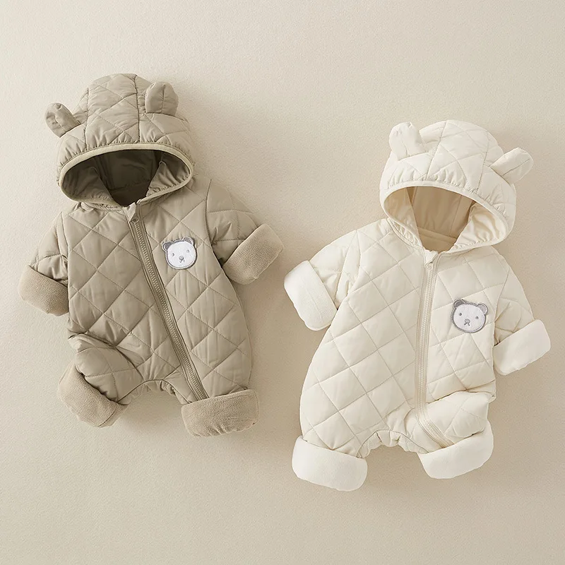 Winter Newborn Clothes Baby Girl Clothes Thickened Baby Jumpsuit Warm Baby Romper Cotton Jacket Romper Boy Overalls Toddler Coat