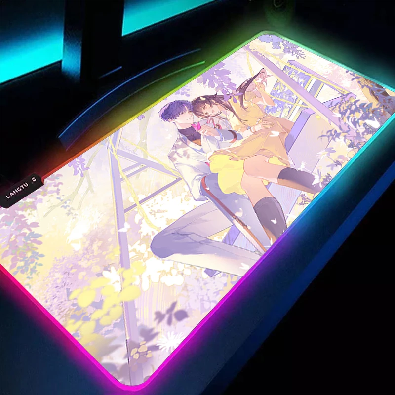 

E-sports Mouse Pad Smooth Flexible Rubber Gamer RGB PC Computer Game Keyboard Pad LED Laptop Love And Deepspace Rafayel Mousepad