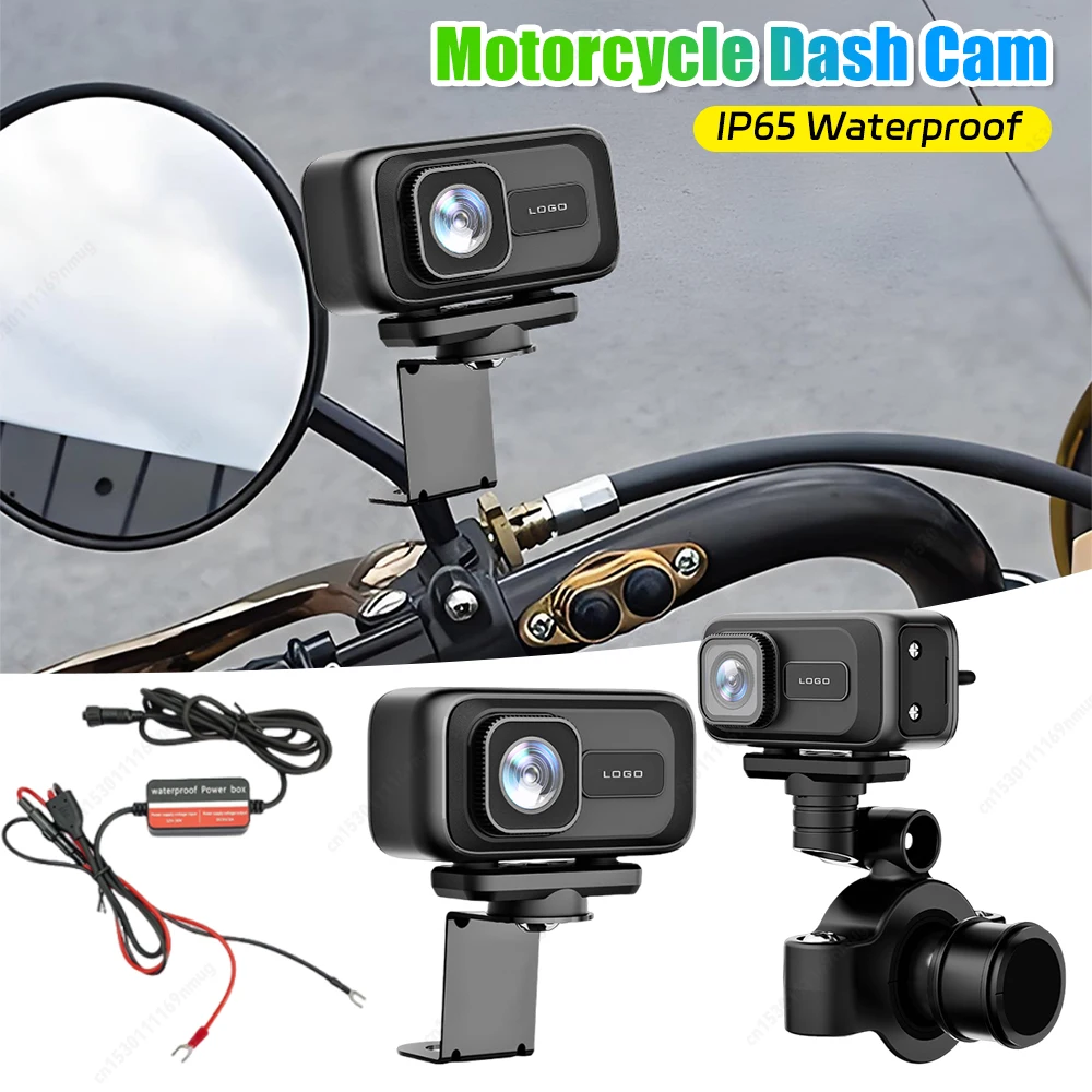 

1080P IP65 Motorcycle Camera DVR Motorcycle Dashcam Front & Rear Camera Video Recorder DVR Black Night Vision Box