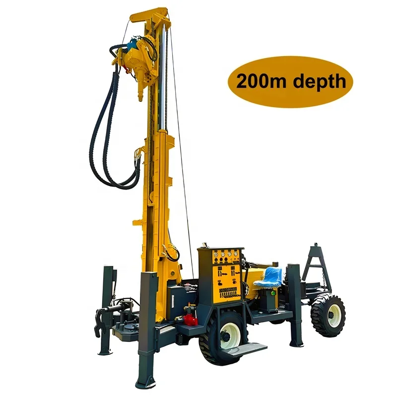 200m  Deep Hole Water Well Drilling Rig With Mud Pump Underground Borehole Machine Equipments