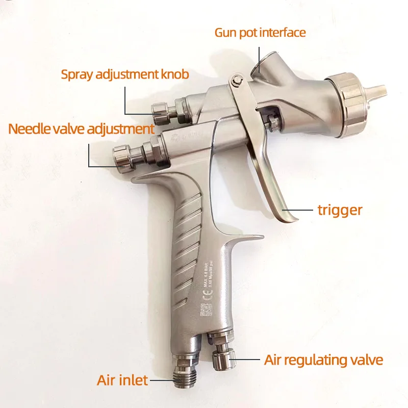 Imagem -04 - Taiwan Dram Car Air Spray Gun Ferramenta Profissional Tamanho do Bocal 13 Milímetros no Tanque 600 ml Alta Atomização Slot Bocal