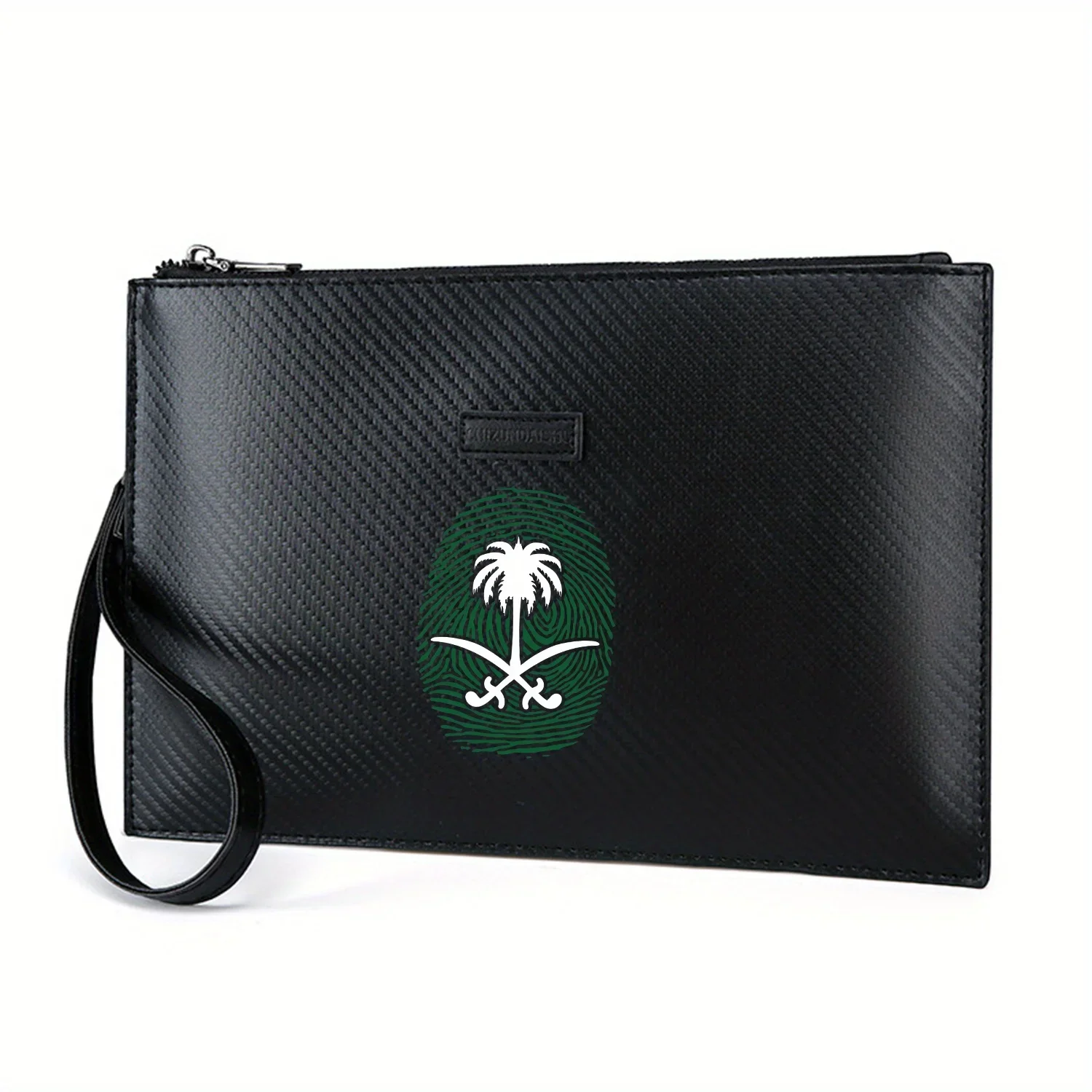 

Palm tree and crossed swords Elegant Printed PU Men's Handbag Fashionable and Practical for Everyday Carry