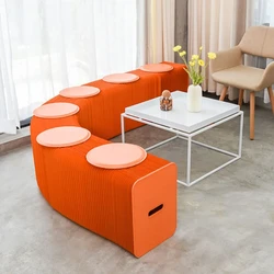 Telescópico Folding Kraft Paper Stool, Otomano Atividade Banco Longo, 6 Bearing Seat, Space Saving, Peso 1900kg