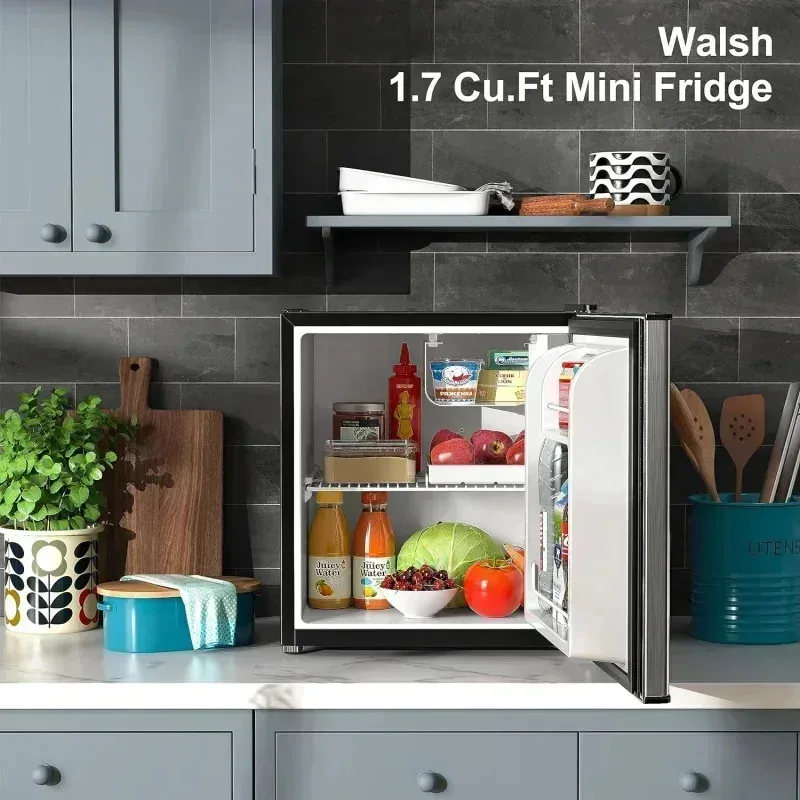PMD4-Walsh ثلاجة مدمجة، ثلاجة صغيرة بباب واحد، موفرة للطاقة، ترموستات ميكانيكي قابل للتعديل مع مبرد،