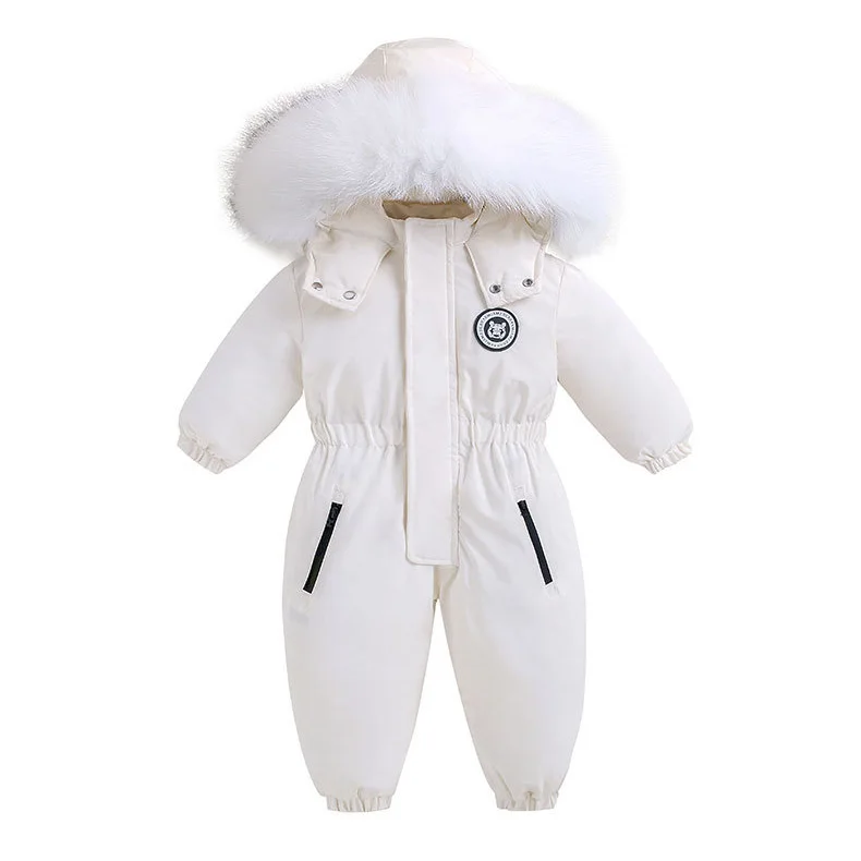 30 Winter-Babykleidung Verdickter Warmer Strampler Plus Fleece-Jumpsuit Schneeanzüge Mädchen Jungen Kapuzenjacken Skianzüge Kindermantel Oberbekleidung – Detail 8