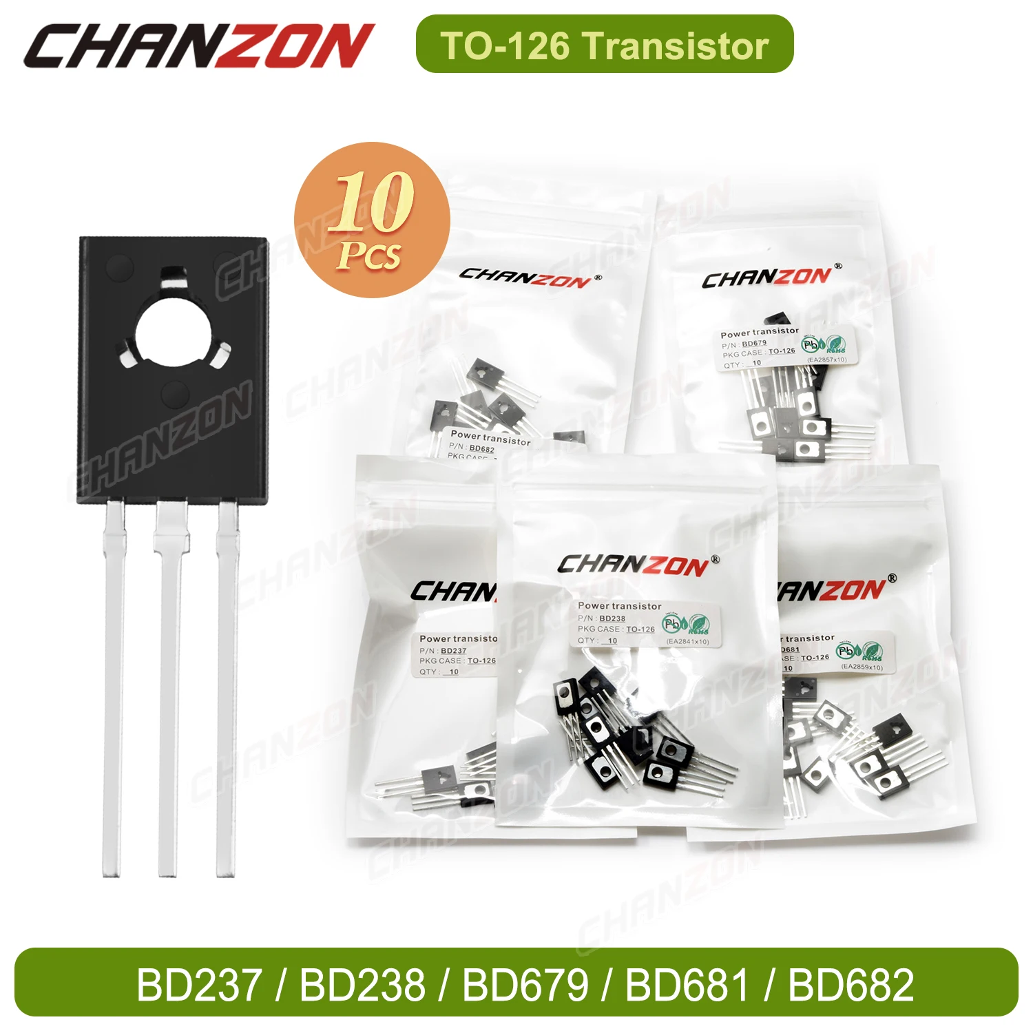 10PCS/Lots TO-126 Bd237 Bd238 Bd679 Bd681 Bd682 Power Transistor New And Original Triode Tube Assorted Integrated Circuit BJT