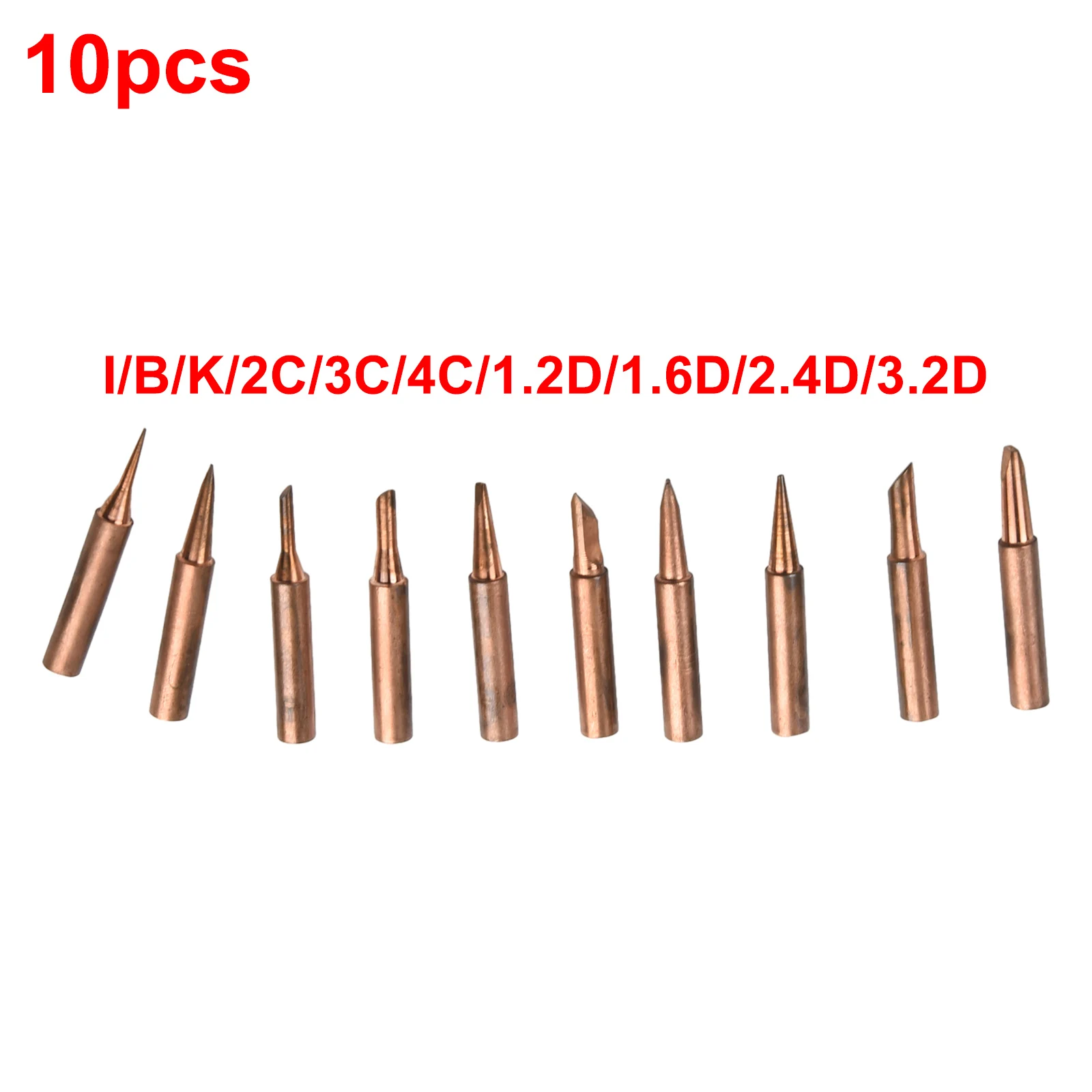 Accessories Soldering Tip 200°~480° Diamagnetic Head Lead-free Pure Series Solder Tool 10pc/Set 900M-T Soldering