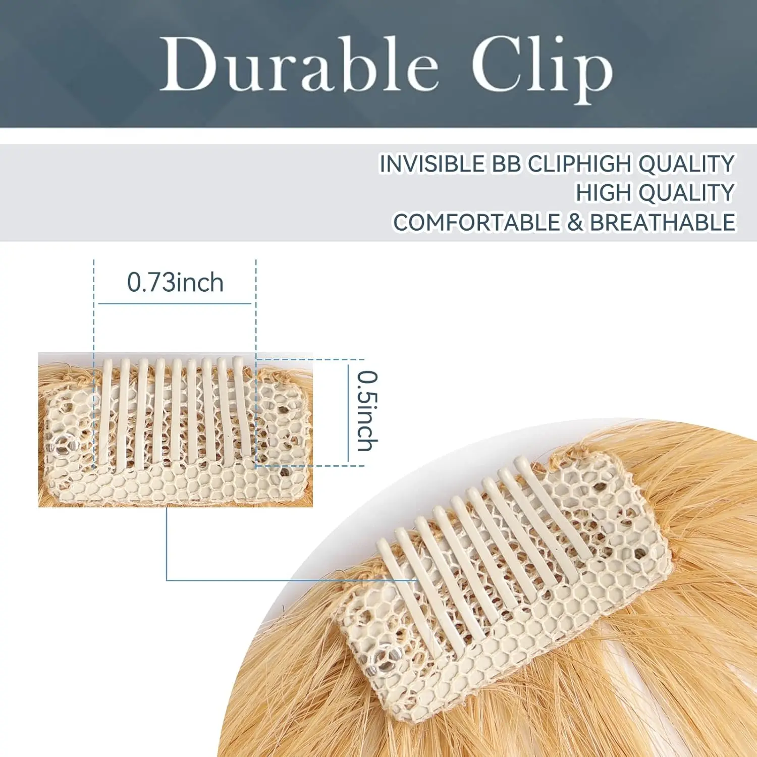 100% Human Hair Bangs Clips in Natural Air Fringe Bangs Hairpiece for Women Platinum Blonde Remy Human Hair Bangs Hair Extension