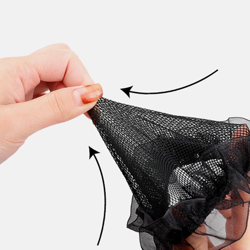 Tali Rambut Jaring Rambut Elastis Perlengkapan Rambut Hitam Jaring Kecil Tak Terlihat untuk Sanggul Rambut Wanita Perawat Rambut Gaya Rambut Donat