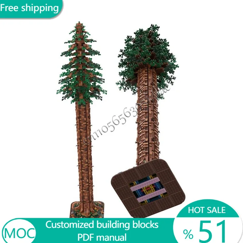 3129 PCS Trees Redwood Tree Sequoia MOC Customize Modular Building Block Creative Design Educational DIY Boys Assembly Toy Gift