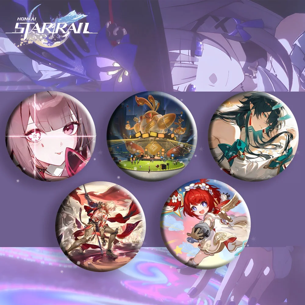 

Honkai Star Rail Anime Badge Pins Game Brooch Cartoon Collection Backpack Clothes Decoration Gift for Fans Cosplay Accessories