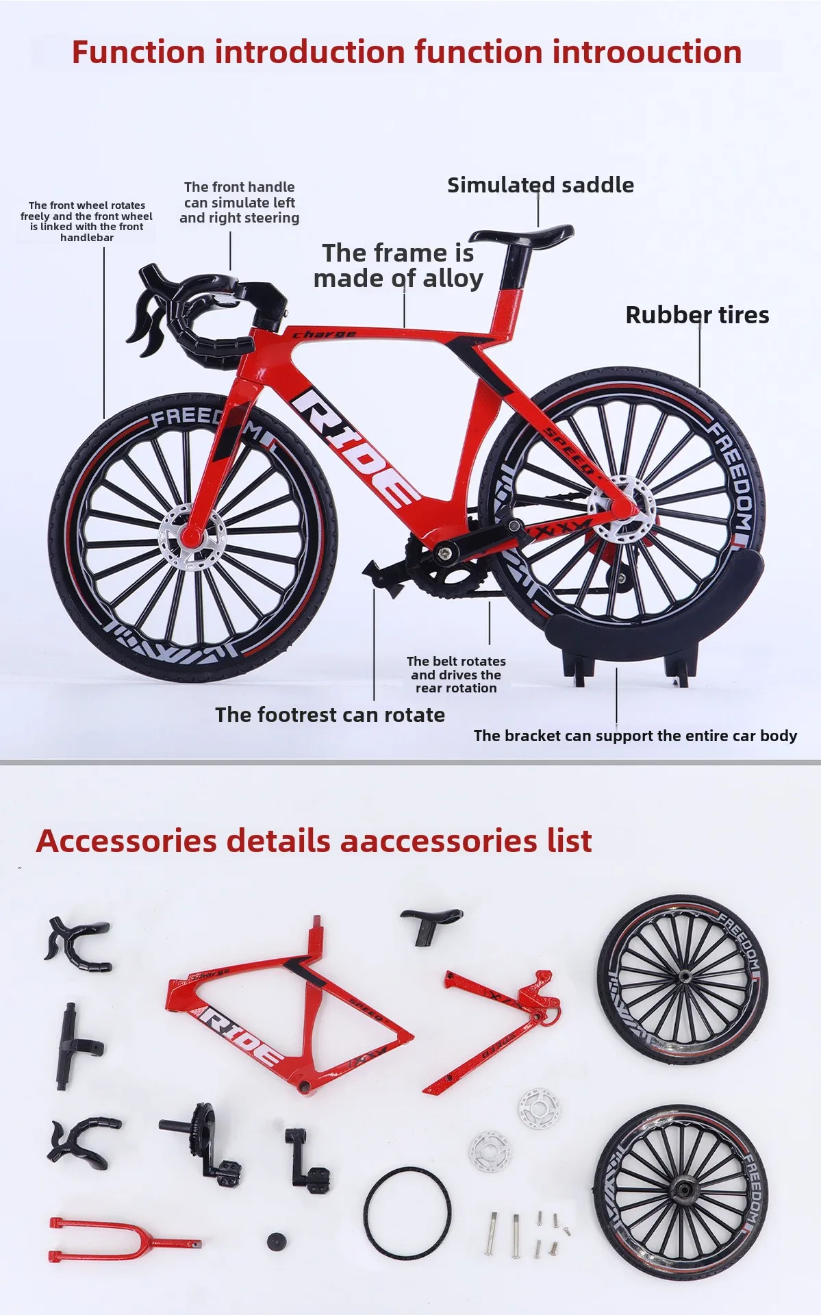 Nouveau modèle de vélo en alliage 1:8, modèle de vélo de montagne tout-terrain moulé sous pression, ornement de Simulation, jouets de Collection pour garçons