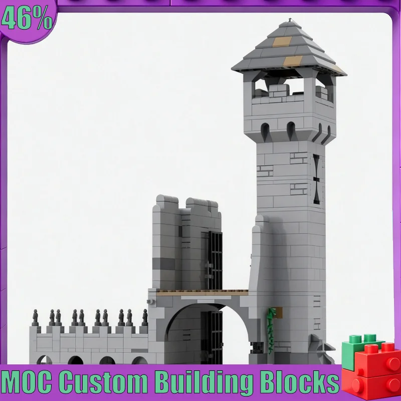 620PCS MOC Medieval Templar Tower Fortress Castle Model Custom Puzzle Architecture DIY Assembly Educational Toy Collection Gift