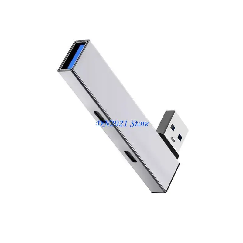 F3KE USB3.0 Hub USB to Double Type C and USB Port Expander for Fast Data Transfer