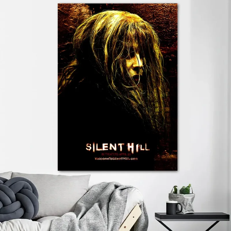 Silent Hill Horror Game Poster Print Canvas Painting Thriller Game Wall Art Pictures for Bedroom Gamer Room Home Decor Gift