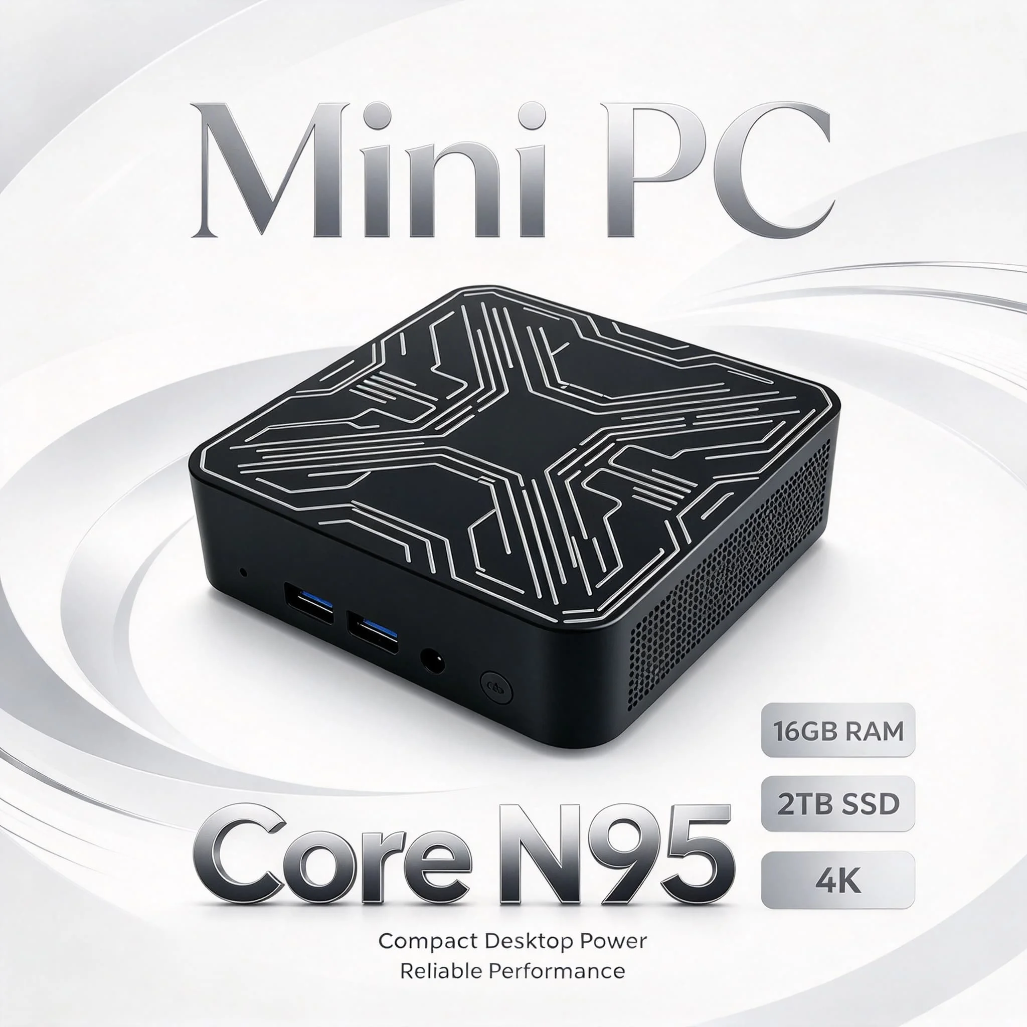 Intel Core N95 Mini Gaming PC Windows Portable Computer 16GB RAM 1TB 2TB SSD Office Study 4K WiFi 6 Gamer PC Ultra Max New