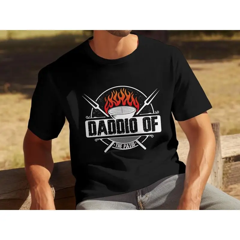 

Футболка для барбекю Daddio of The Patio Grill Master Dad Забавная идея для влюбленных барбекю