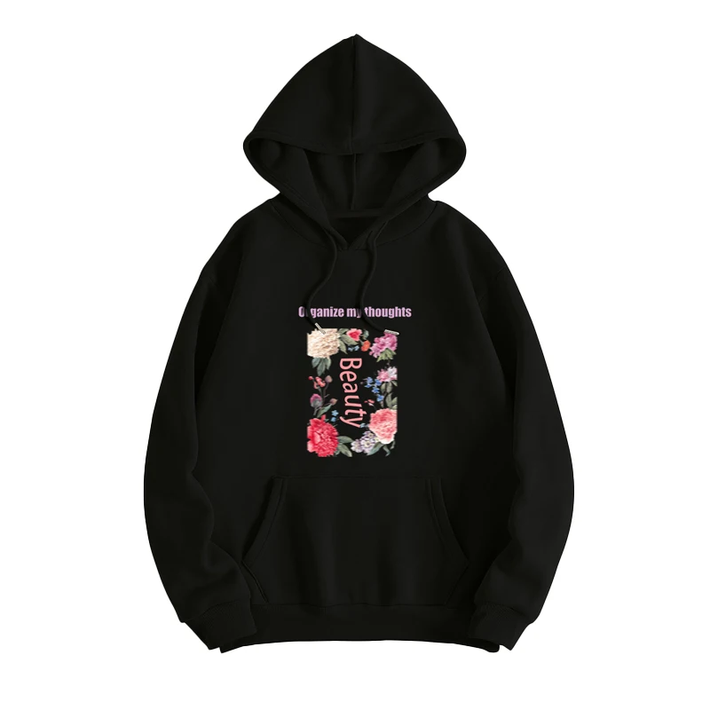 Women's hoodie  printed in wool font loose fitting hoodies ports clothes spring  graphic sweatshirts  oversized hoodie