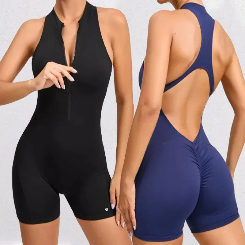 

Summer new backless tight jumpsuit women fitness running sports yoga clothing