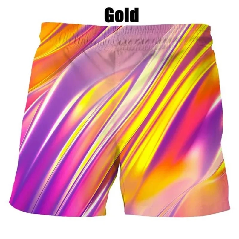 Summer Shorts Fashion 3D Printed Blue Vertigo And Colorful Vertigo Hypnotic Casual Shorts Mens Casual Sports Swimming Trunks