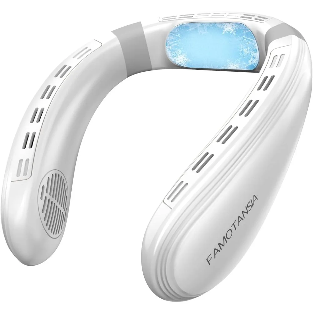 

Portable Neck Fan with Cooling Plate 5200mAh Rechargeable 3 Speed Levels for Travel