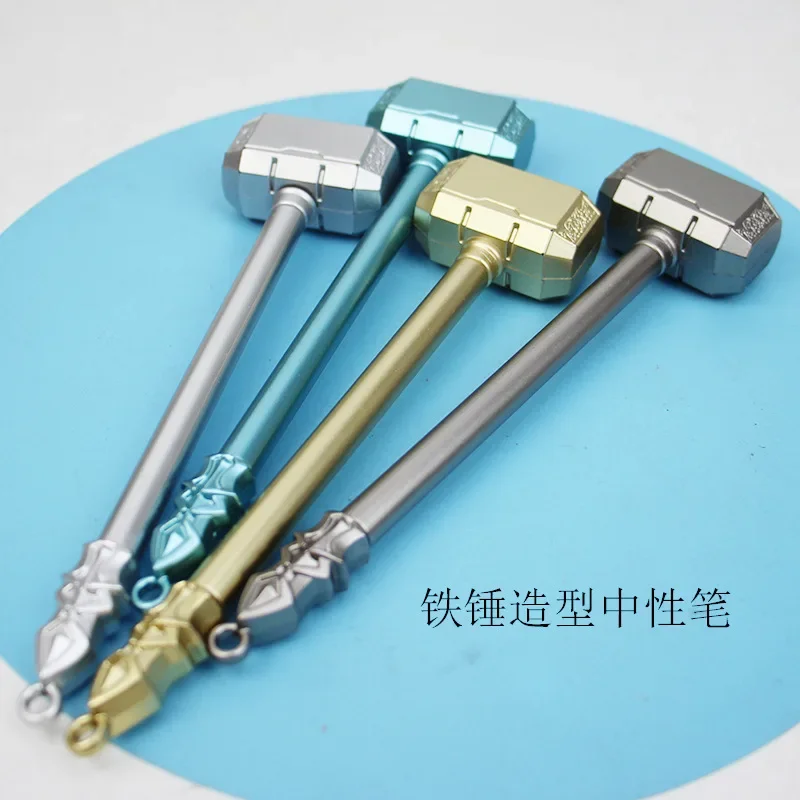 

50PCS Weapon Creative Hammer Neutral Pen Cute Hammer Shaped Student Water Pen