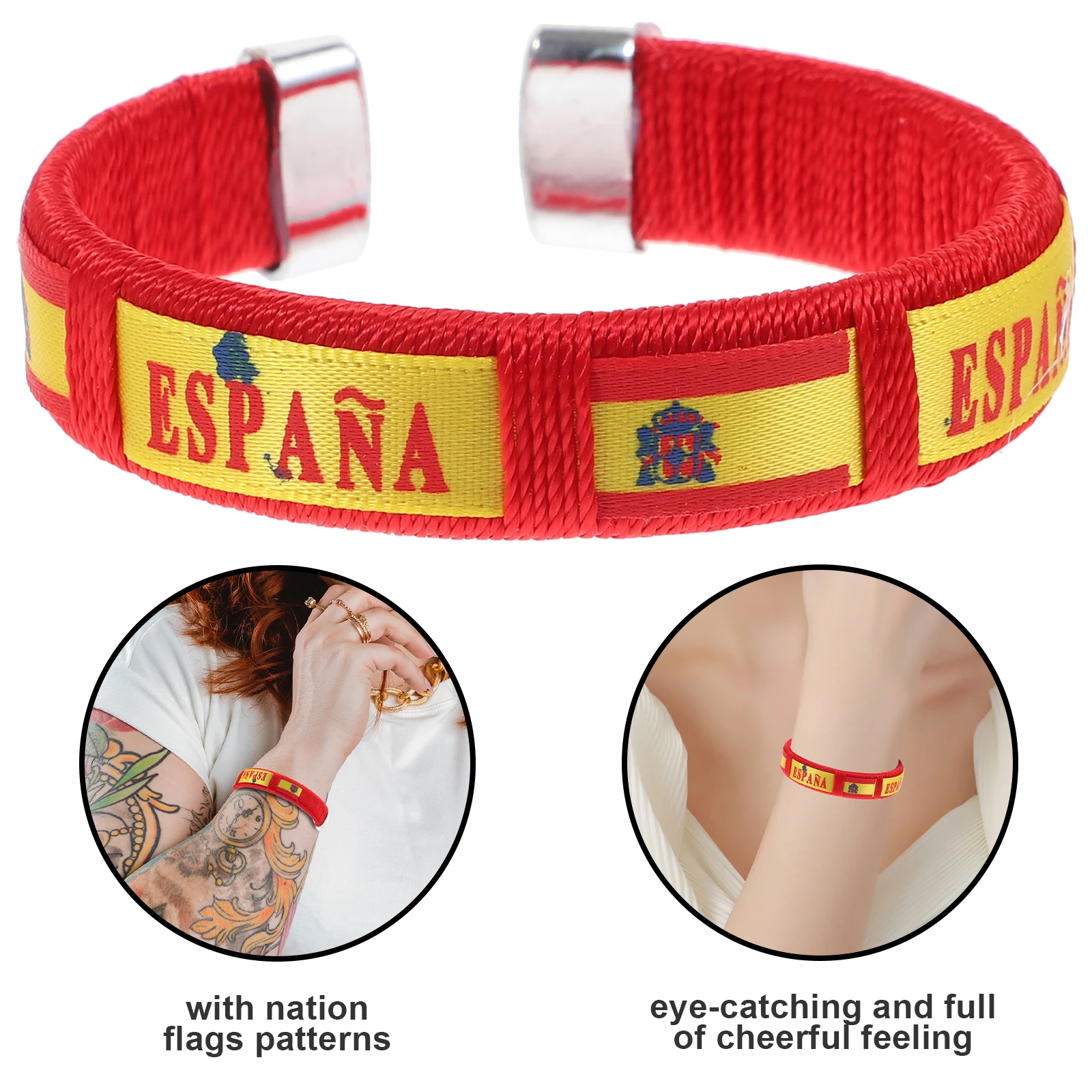 

Webbing Wristbands Soccer Game Bracelets Cheer Decorative Armbands for Football Fans Durable Fashionable Portable Bands