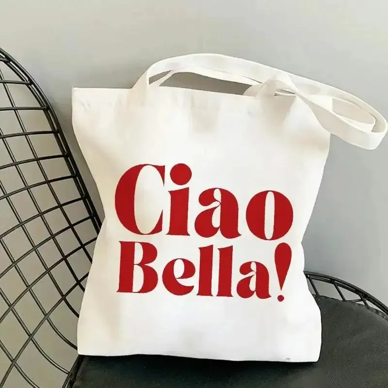 Ciao Bella Large Capacity Tote Bag Spacious Shopping Bags Material for Grocery Shopping Travel Beach Everyday Use Shoulder Bags
