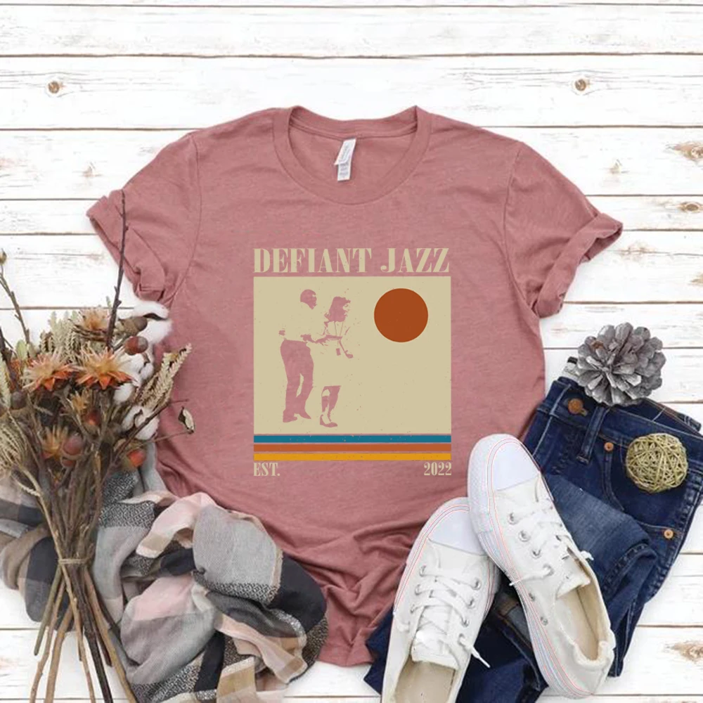 Defiant الجاز قميص قطع برنامج تلفزيوني تي شيرت 90s خمر المحملة للجنسين قصيرة الأكمام تي شيرت ريترو تي شيرت دافئ الخيال العلمي مروحة هدية