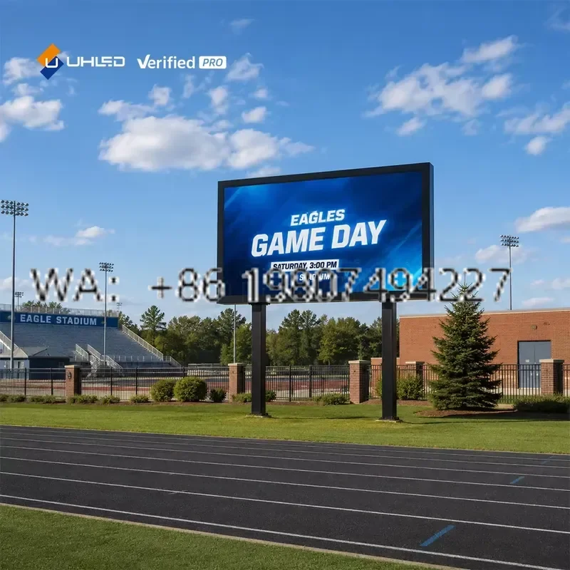 for UHLED P5 LED Display Outdoor Aluminum Cabinet 5500nits ETL Certified Common Cathode Screen for School Sports Stadium