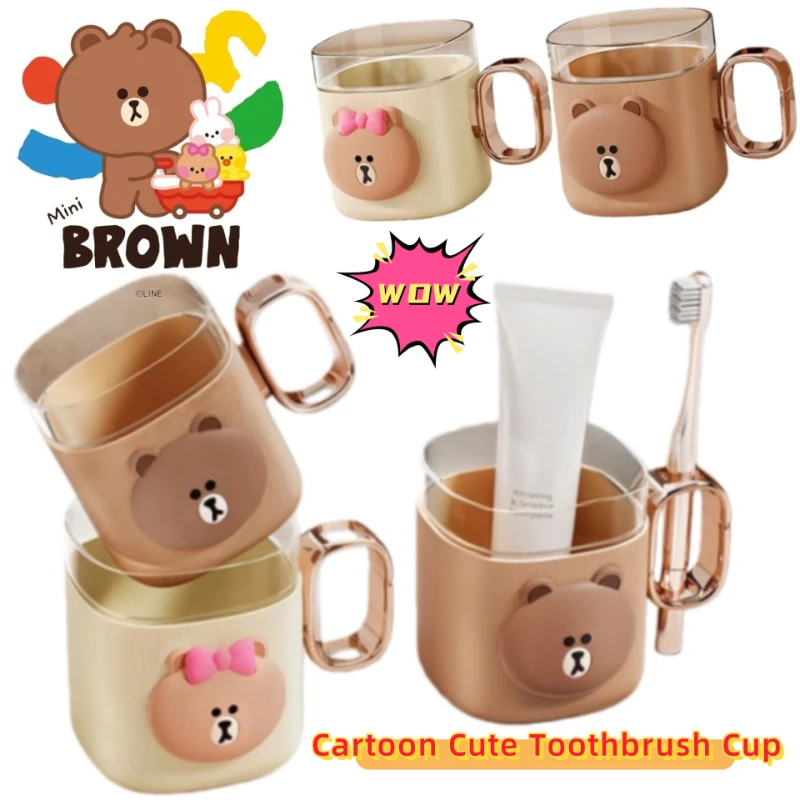 

Коричневая аниме-кружка для зубных щеток Brown Sally Cony, двухмерный дизайн, для студенческих общежитий, ударопрочная и долговечная.